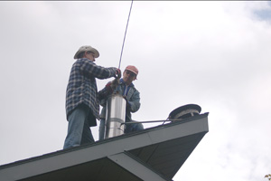 Sweeping the chimney