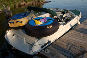 The boat ready to go